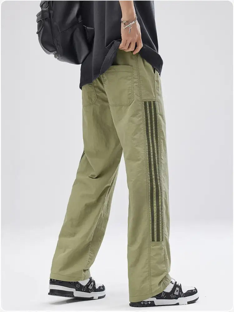 Men’s Full Size Striped Wide Leg Pants Plus