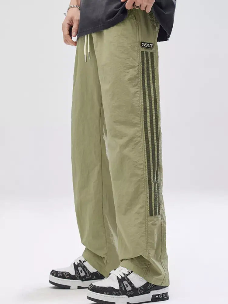 Men’s Full Size Striped Wide Leg Pants Plus