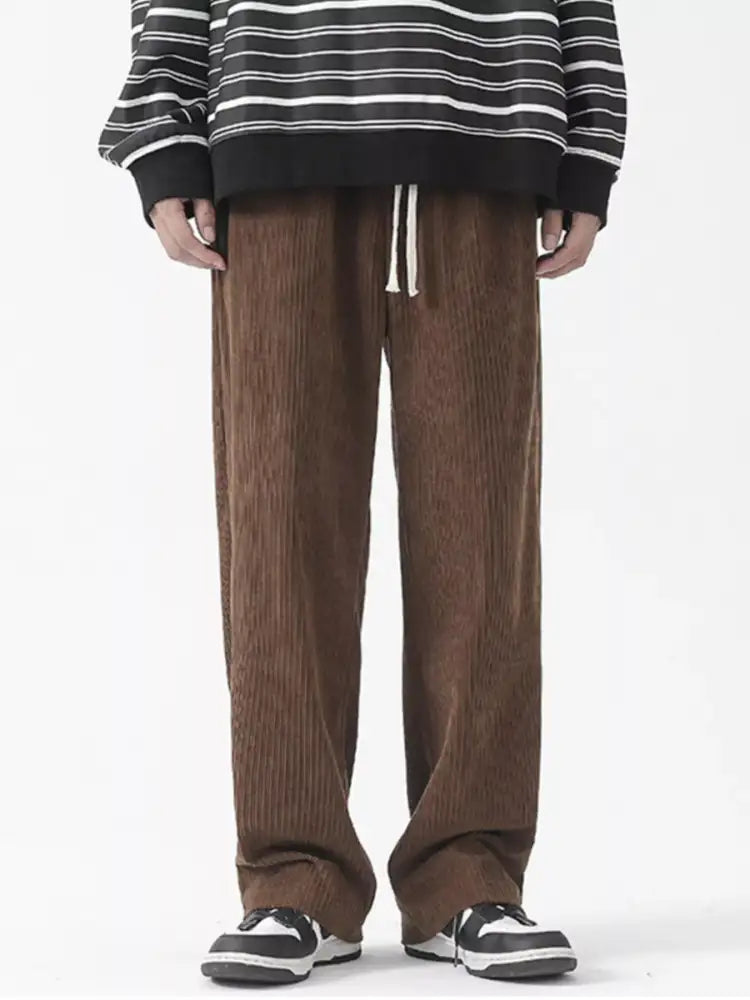 Men’s Full Size Vintage Corduroy Loose Fit Pants Plus