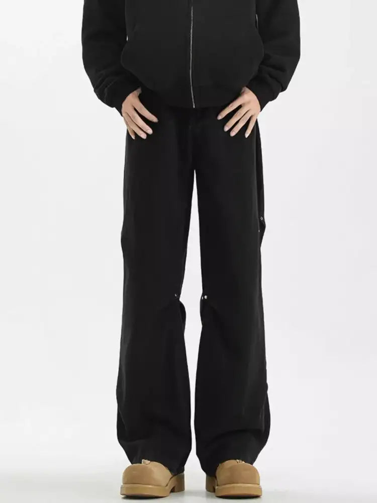 Men’s Full Size Vintage Wash Wide Leg Jeans Plus