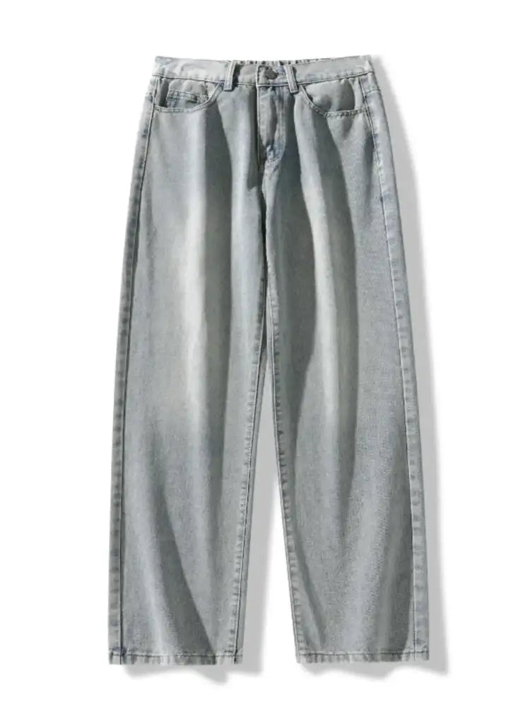 Men’s Full Size Vintage Wash Wide Leg Jeans Plus