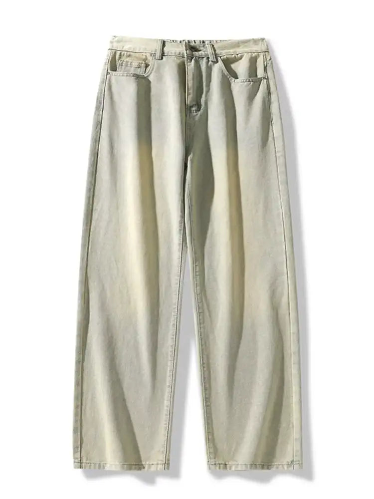 Men’s Full Size Vintage Wash Wide Leg Jeans Plus