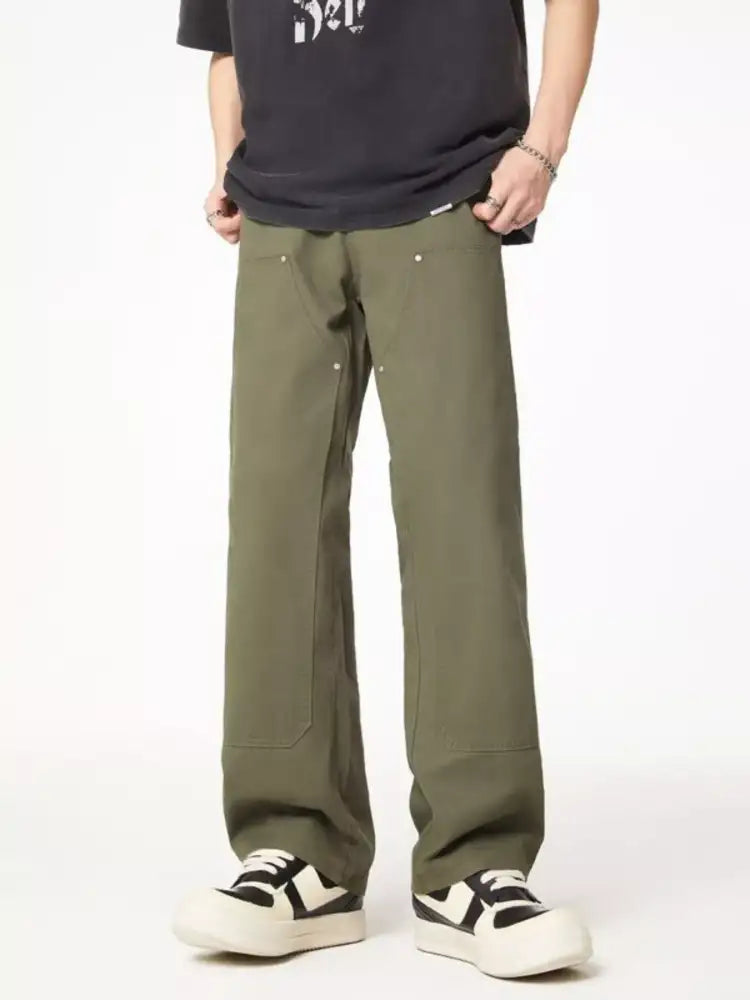 Men’s Full Size Wash Wide Leg Jeans Plus