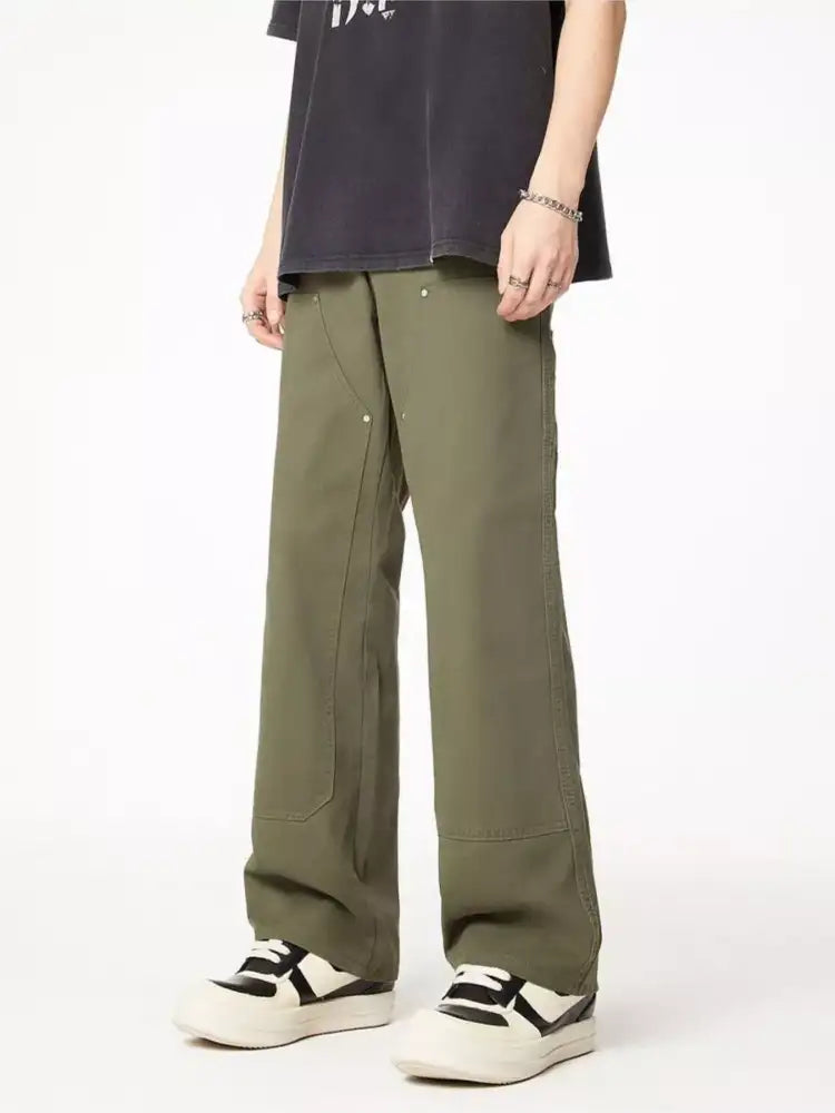 Men’s Full Size Wash Wide Leg Jeans Plus