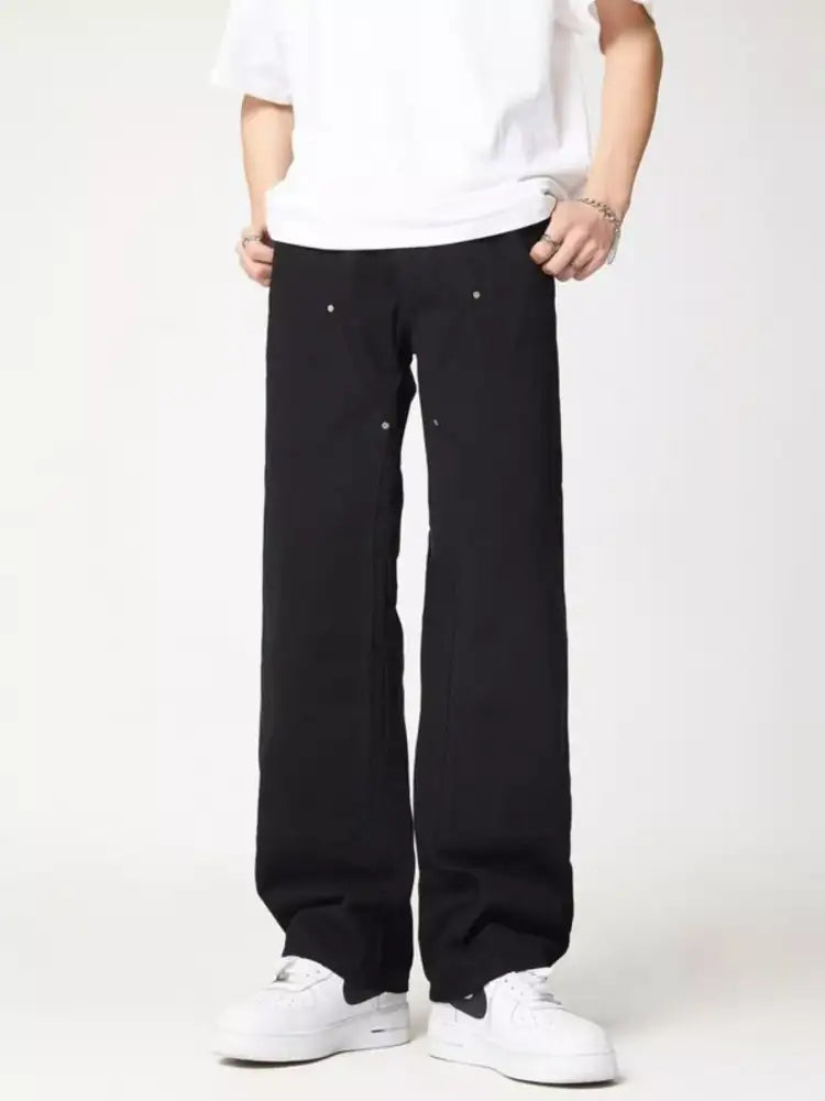 Men’s Full Size Wash Wide Leg Jeans Plus