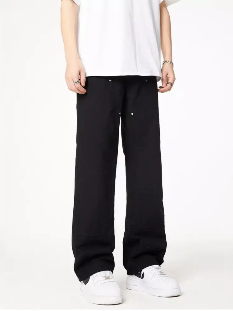 Men’s Full Size Wash Wide Leg Jeans Plus