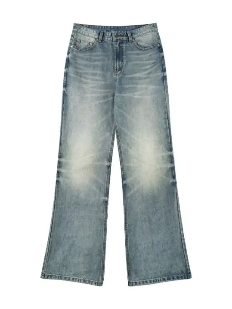 Men’s Full Size Wash Wide Leg Relaxed Fit Jeans Plus
