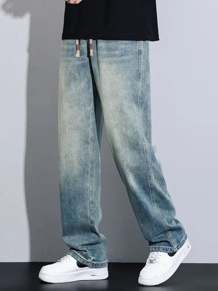 Men’s Full Size Washed Relaxed Fit Jeans Plus