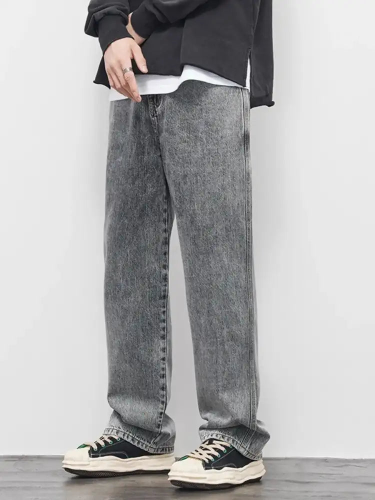 Men’s Full Size Washed Relaxed Fit Jeans Plus