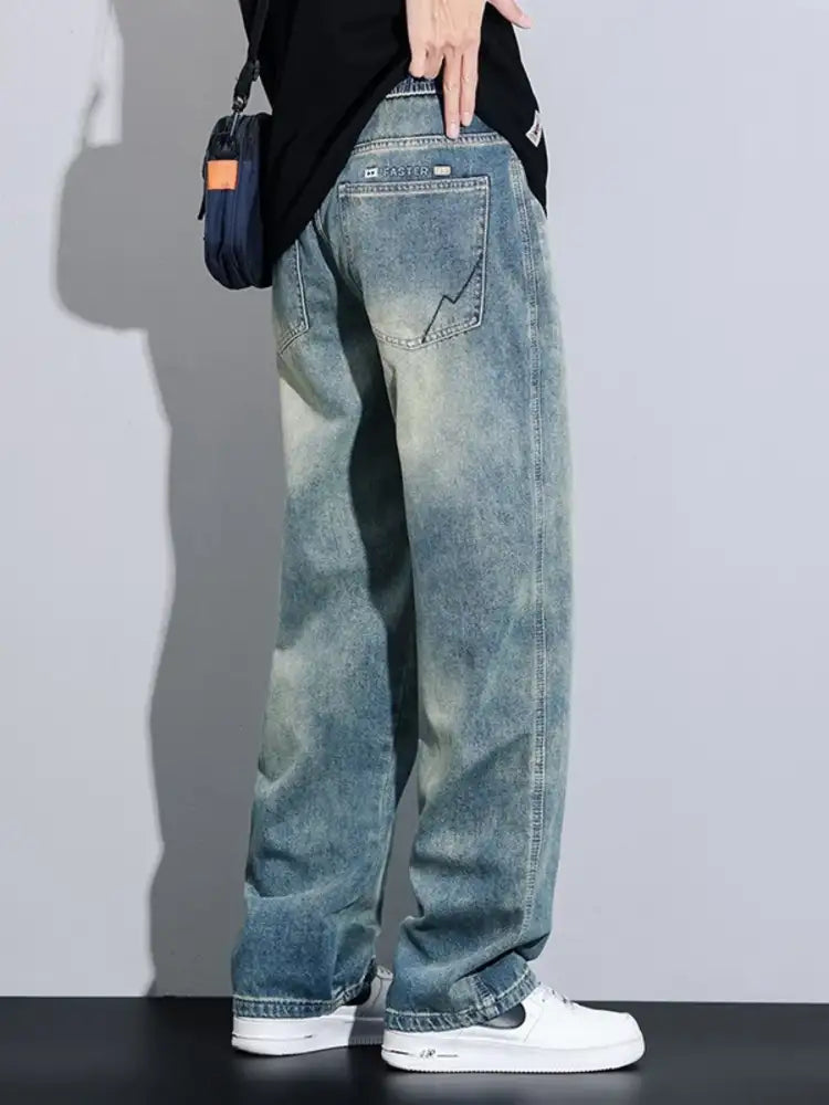 Men’s Full Size Washed Relaxed Fit Jeans Plus