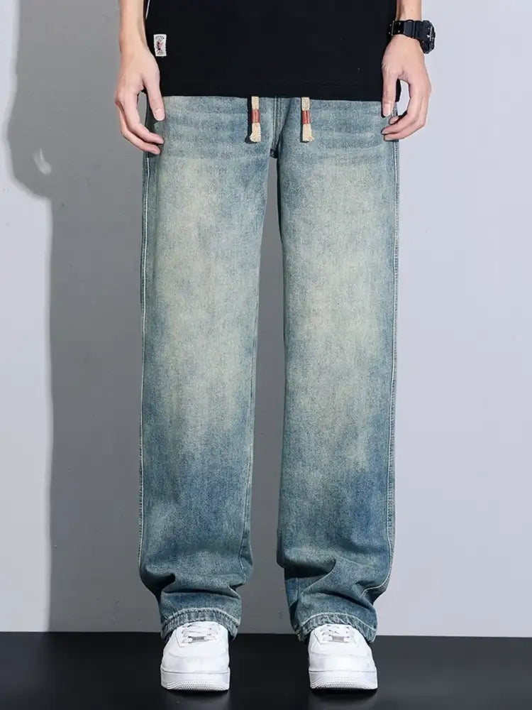 Men’s Full Size Washed Relaxed Fit Jeans Plus