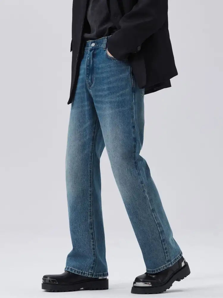 Men’s Full Size Washed Straight Leg Jeans Plus