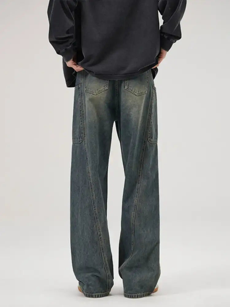 Men’s Full Size Washed Wide Leg Baggy Jeans Plus