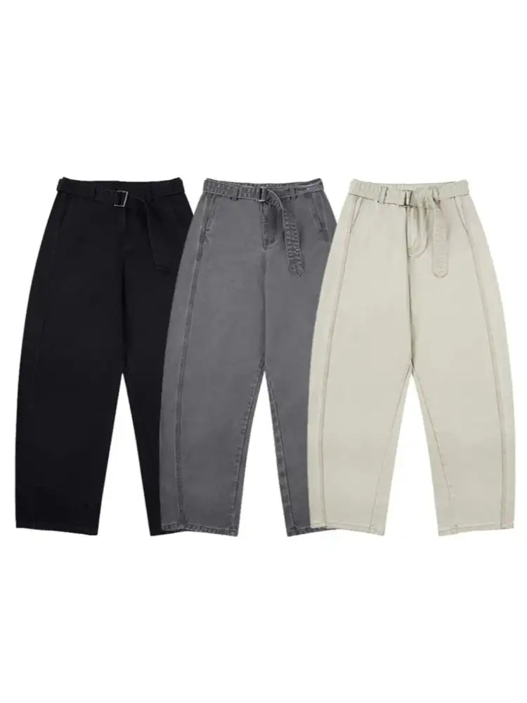 Men’s Full Size Washed Wide Leg Cargo Pants Plus