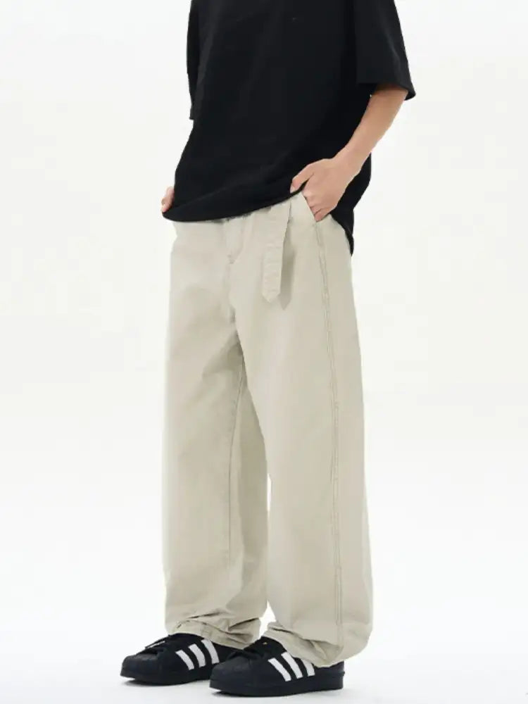 Men’s Full Size Washed Wide Leg Cargo Pants Plus