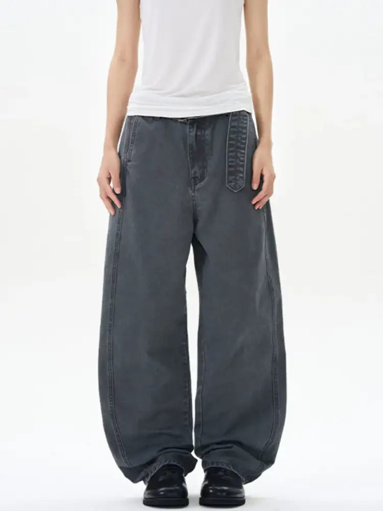 Men’s Full Size Washed Wide Leg Cargo Pants Plus