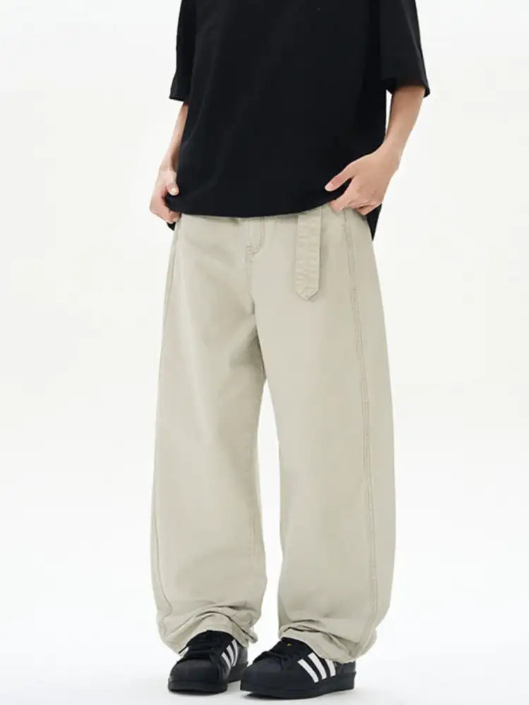 Men’s Full Size Washed Wide Leg Cargo Pants Plus
