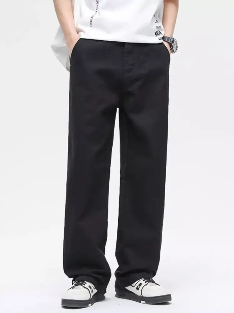 Men’s Full Size Washed Wide Leg Jeans Plus