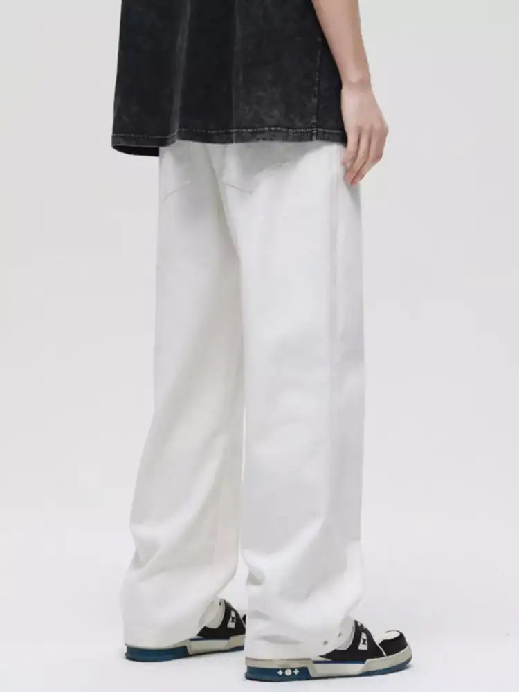 Men’s Full Size Washed Wide Leg Jeans Plus