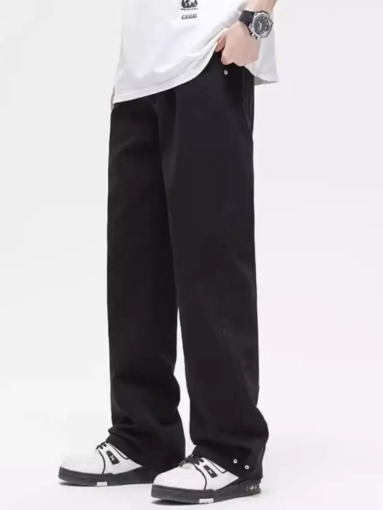 Men’s Full Size Washed Wide Leg Jeans Plus