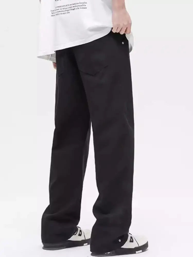 Men’s Full Size Washed Wide Leg Jeans Plus