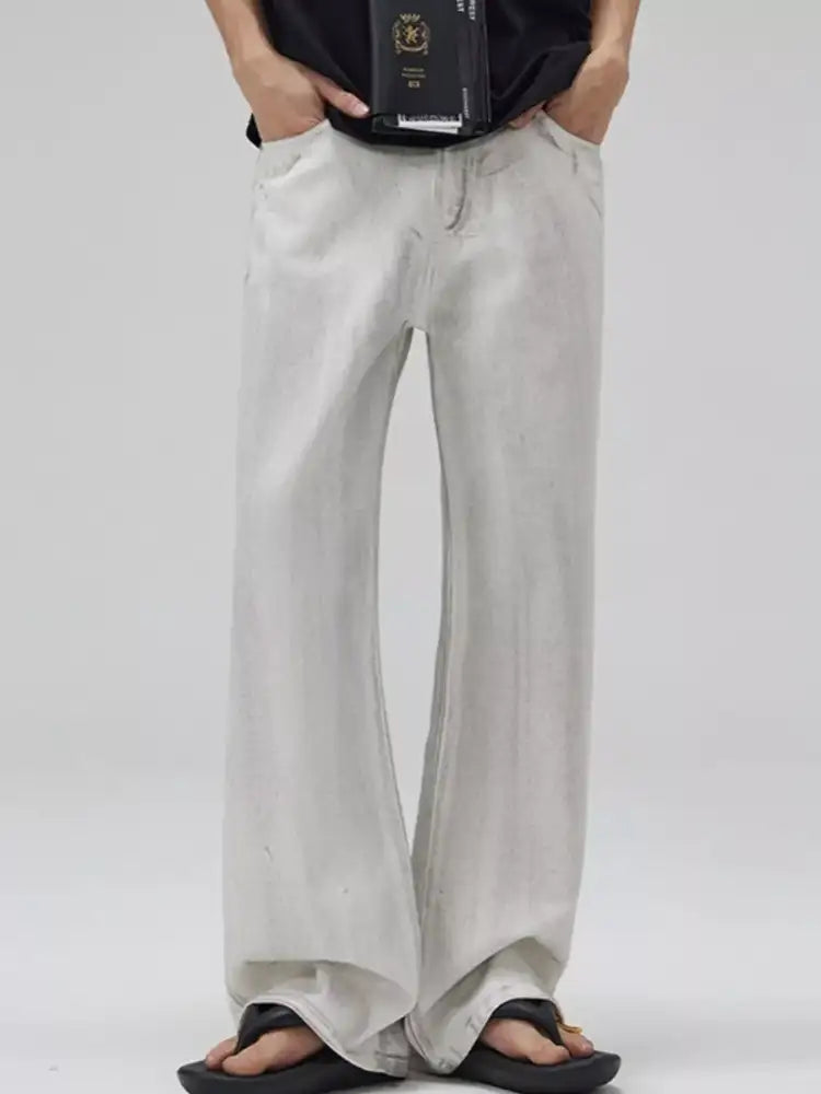 Men’s Full Size Washed Wide Leg Jeans Plus