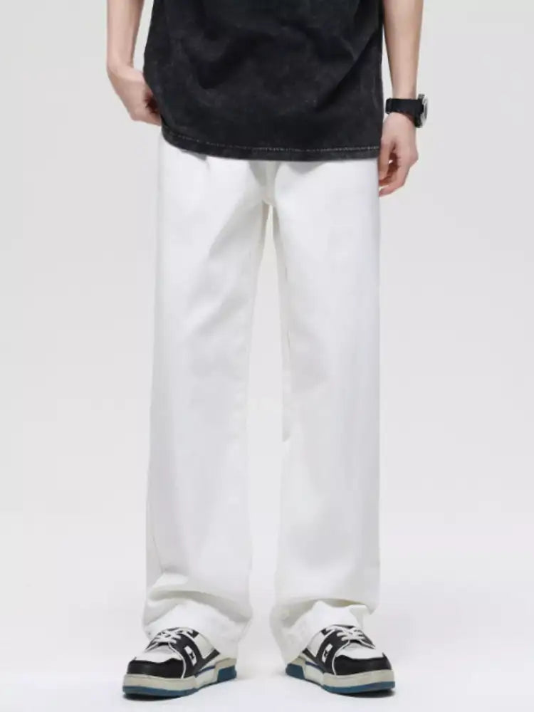 Men’s Full Size Washed Wide Leg Jeans Plus