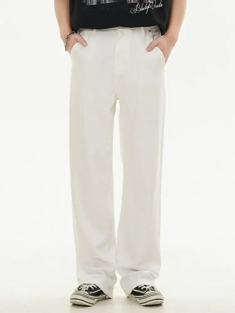 Men’s Full Size Washed Wide Leg Relaxed Fit Jeans Plus