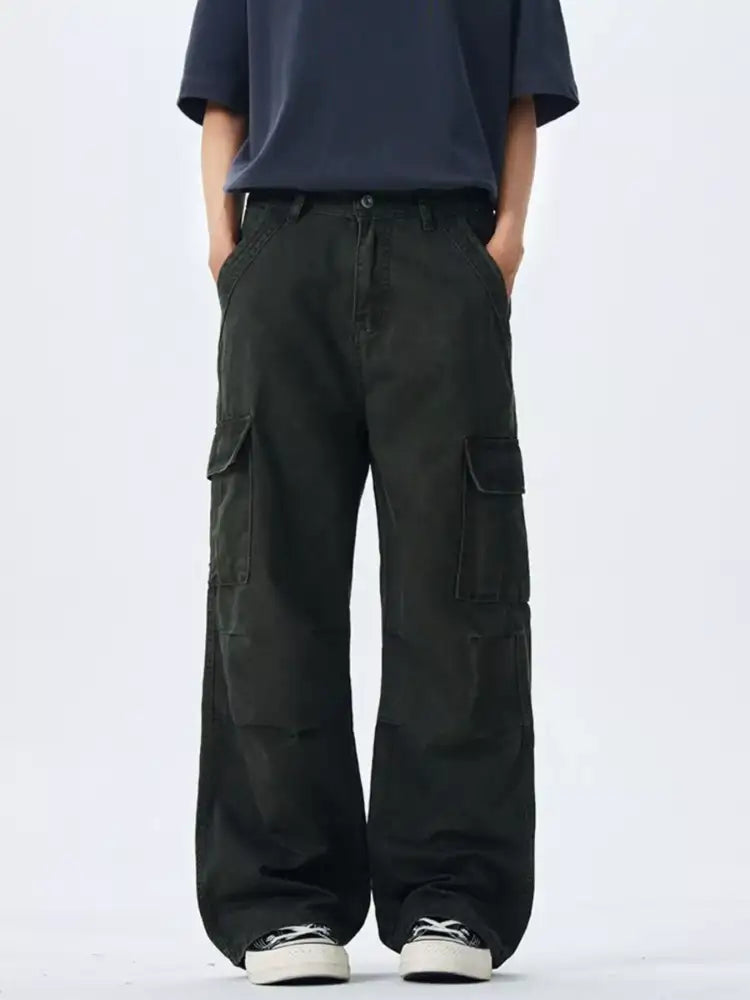 Men’s Full Size Wide Leg Cargo Pants Plus