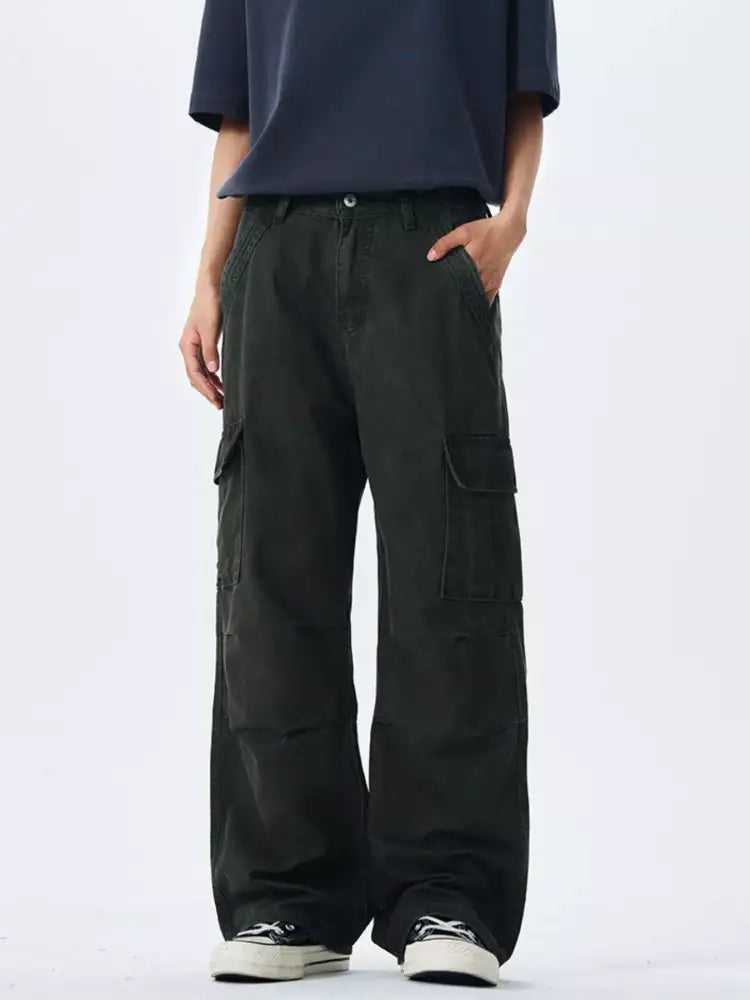 Men’s Full Size Wide Leg Cargo Pants Plus