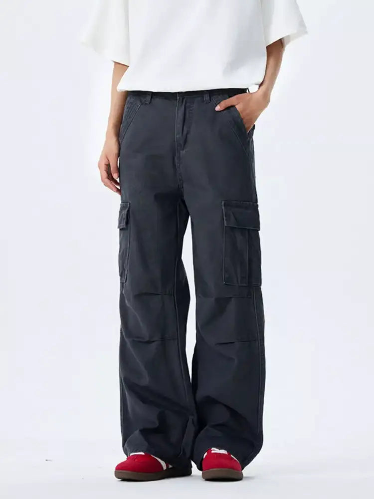 Men’s Full Size Wide Leg Cargo Pants Plus