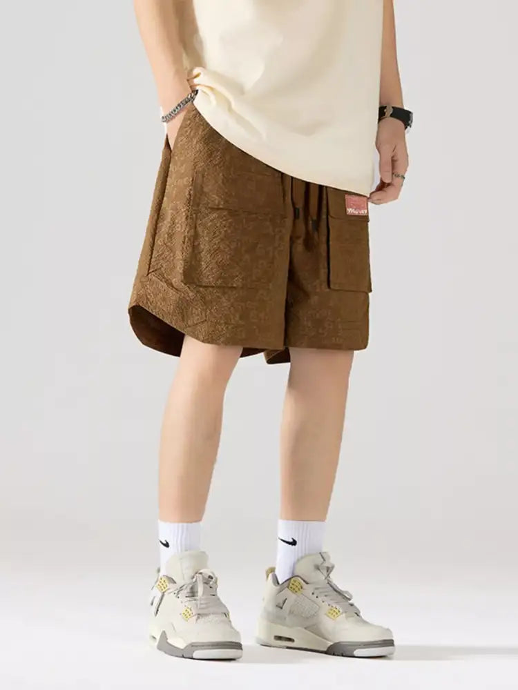 Men’s Full Size Wide Leg Cargo Shorts Plus