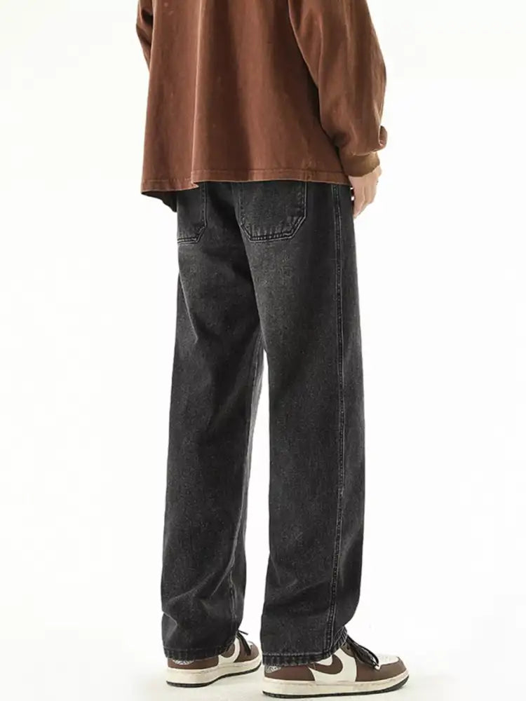 Men’s Full Size Wide Leg Drawstring Jeans Plus