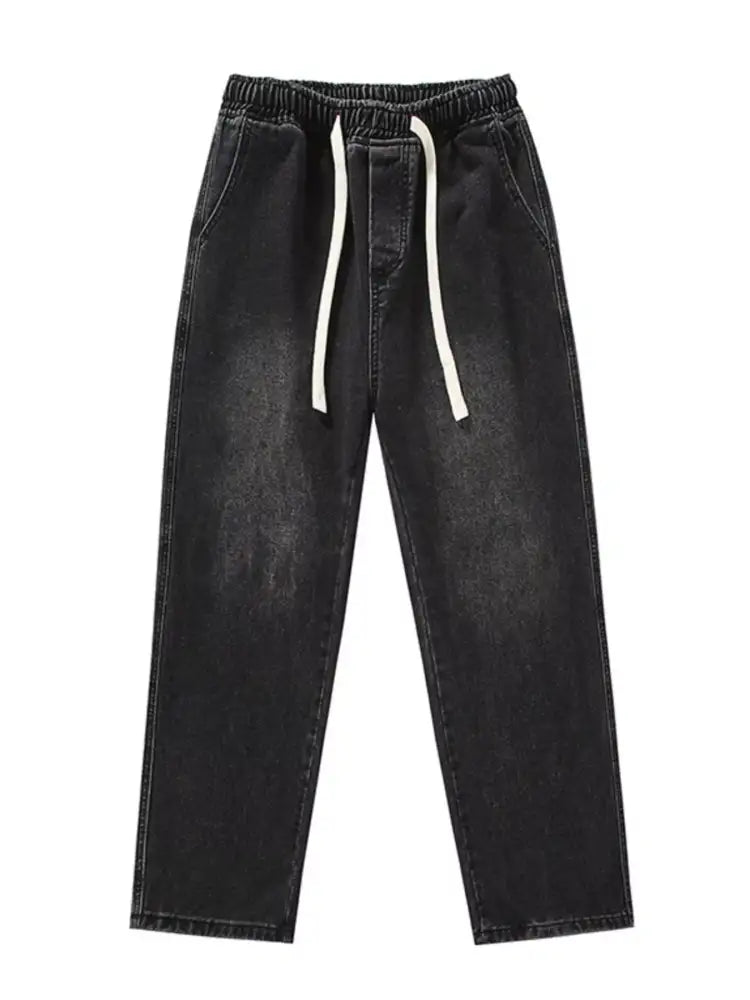 Men’s Full Size Wide Leg Drawstring Jeans Plus