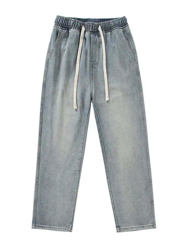 Men’s Full Size Wide Leg Drawstring Jeans Plus