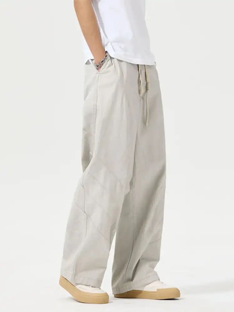 Men’s Full Size Wide Leg Drawstring Pants Plus