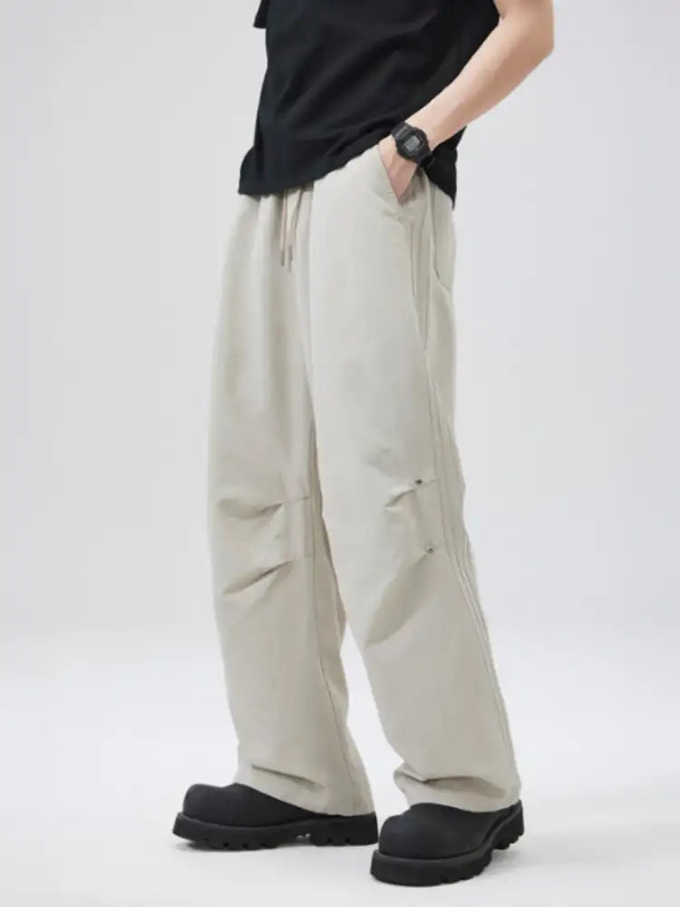 Men’s Full Size Wide Leg Drawstring Pants Plus