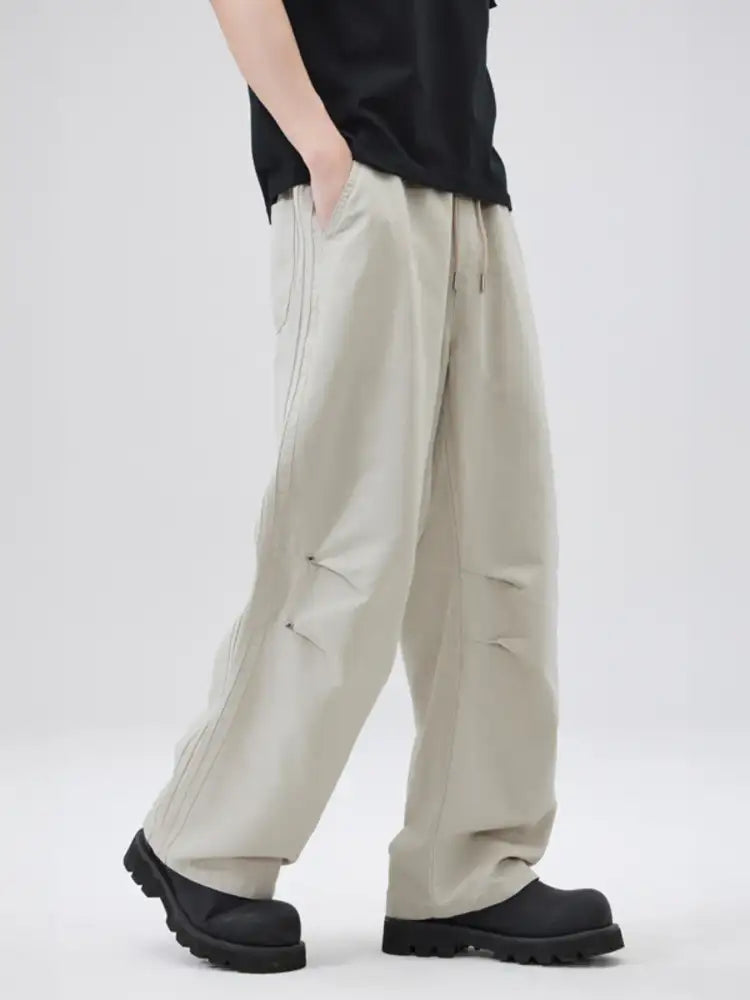 Men’s Full Size Wide Leg Drawstring Pants Plus