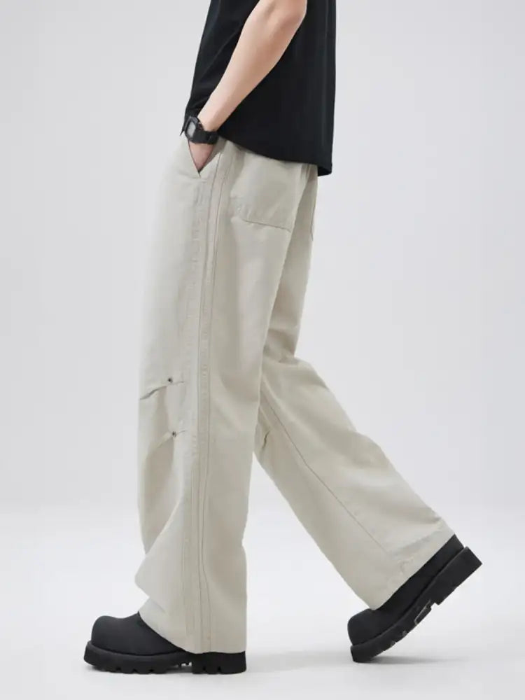 Men’s Full Size Wide Leg Drawstring Pants Plus