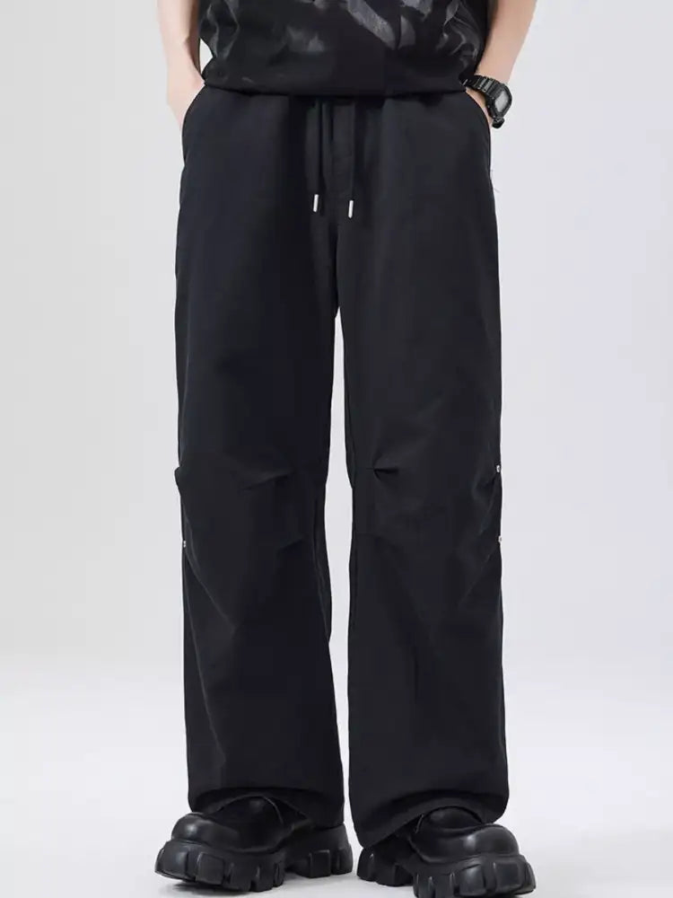 Men’s Full Size Wide Leg Drawstring Pants Plus
