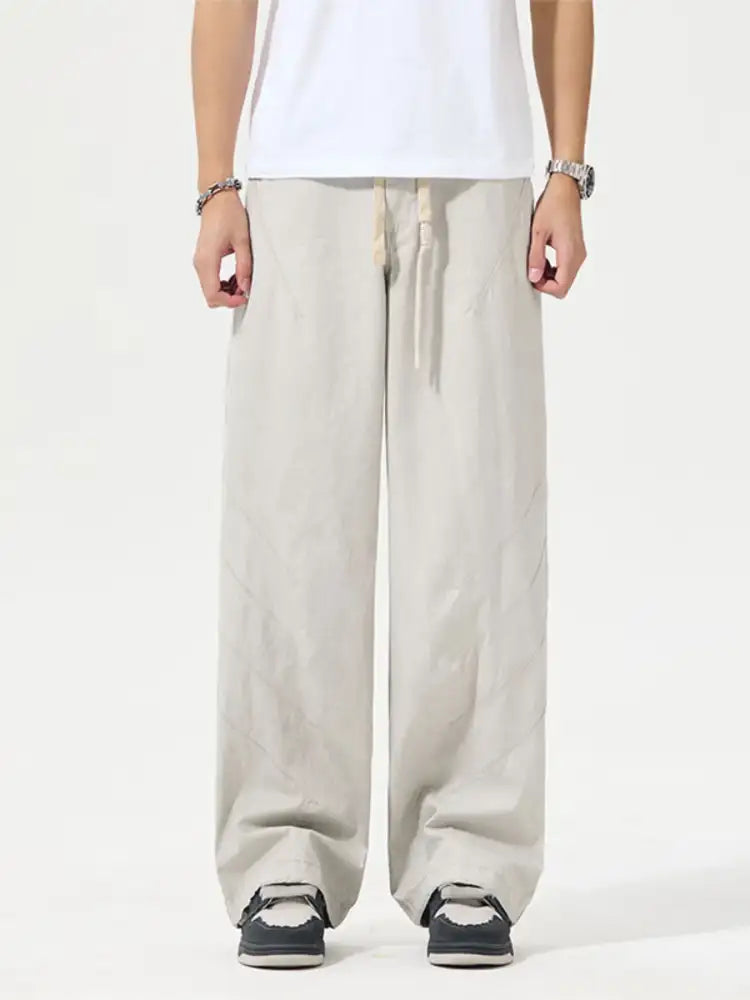 Men’s Full Size Wide Leg Drawstring Pants Plus
