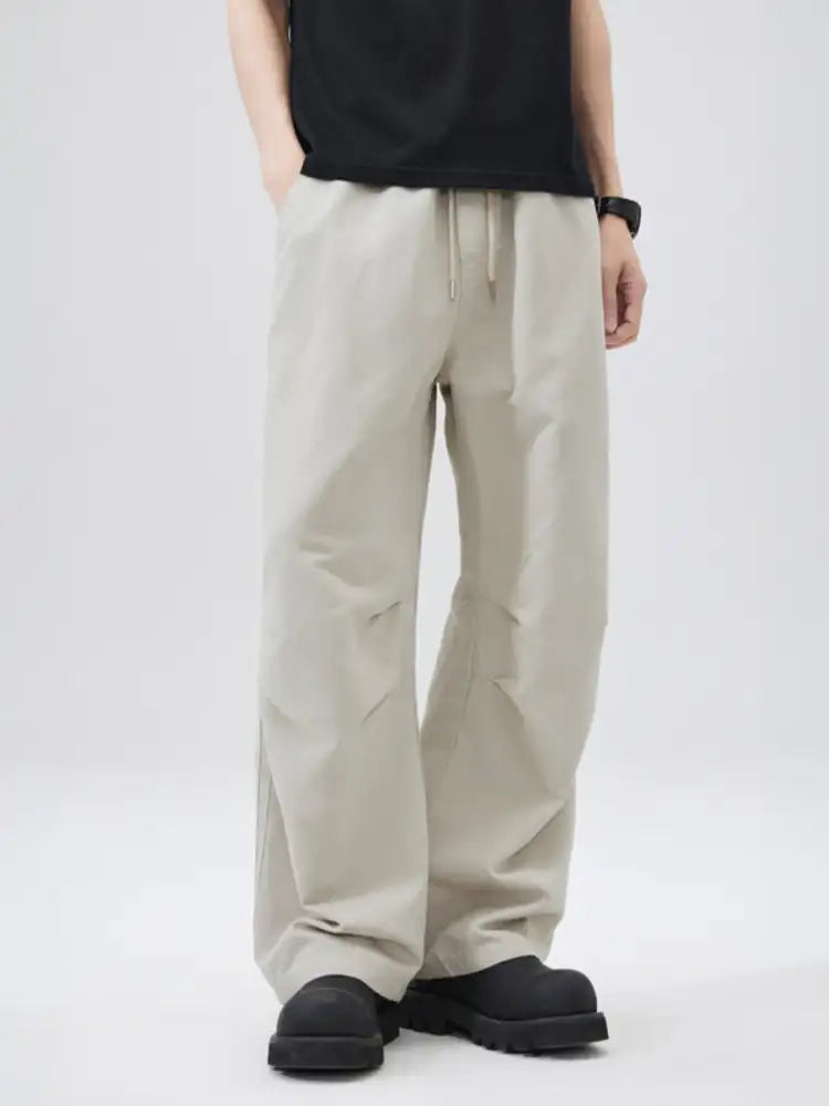 Men’s Full Size Wide Leg Drawstring Pants Plus