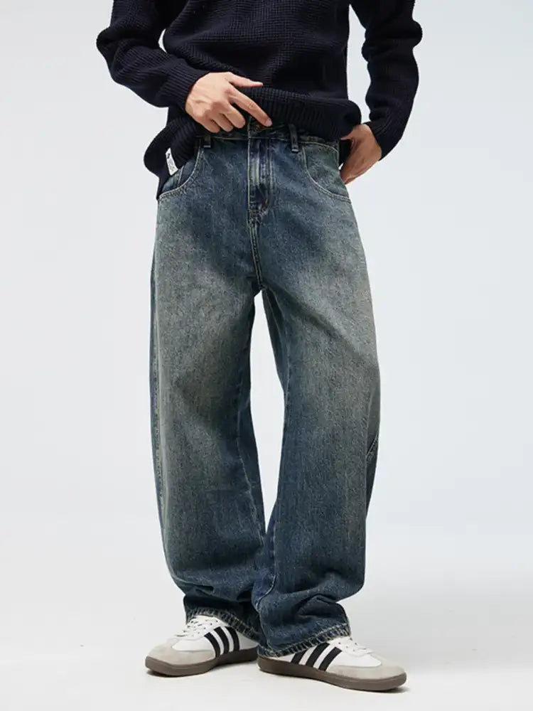 Men’s Full Size Wide Leg Jeans Plus