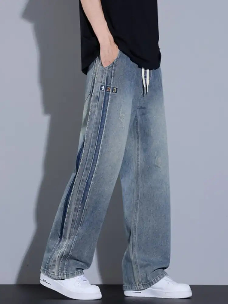 Men’s Full Size Wide Leg Jeans Plus