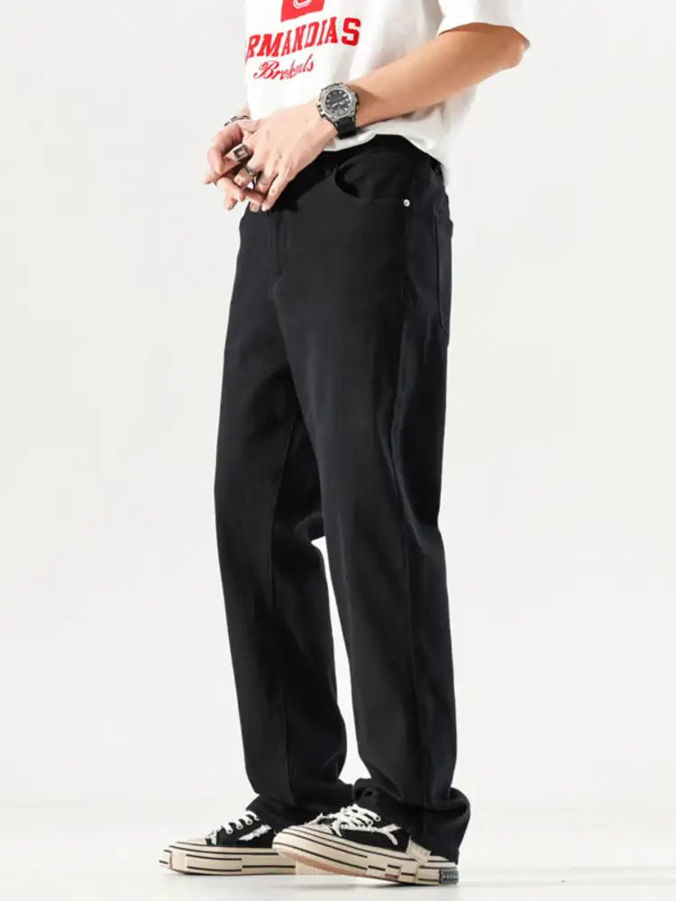 Men’s Full Size Wide Leg Jeans with Pockets Plus