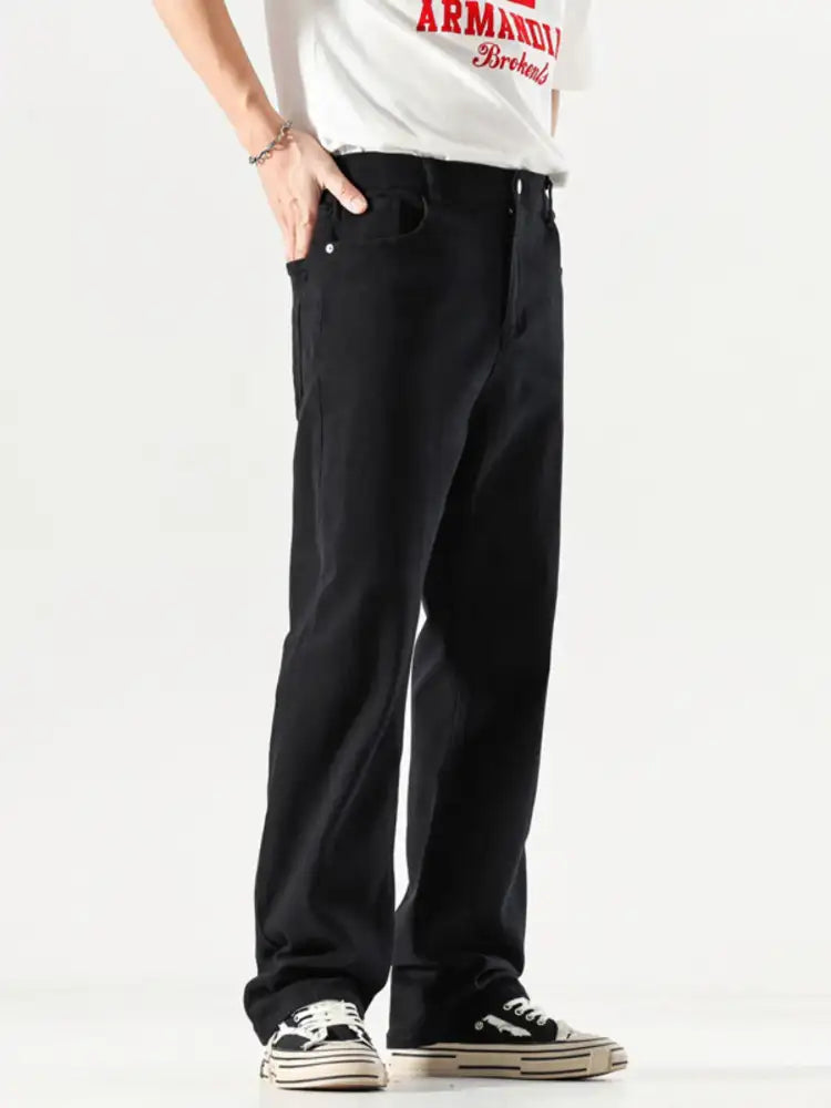 Men’s Full Size Wide Leg Jeans with Pockets Plus