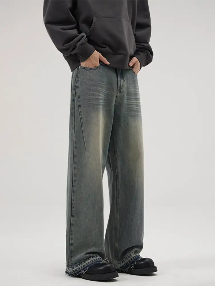 Men’s Full Size Wide Leg Relaxed Fit Jeans Plus