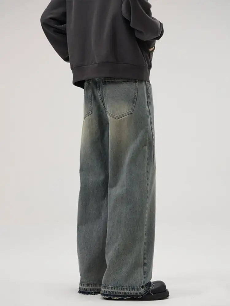 Men’s Full Size Wide Leg Relaxed Fit Jeans Plus