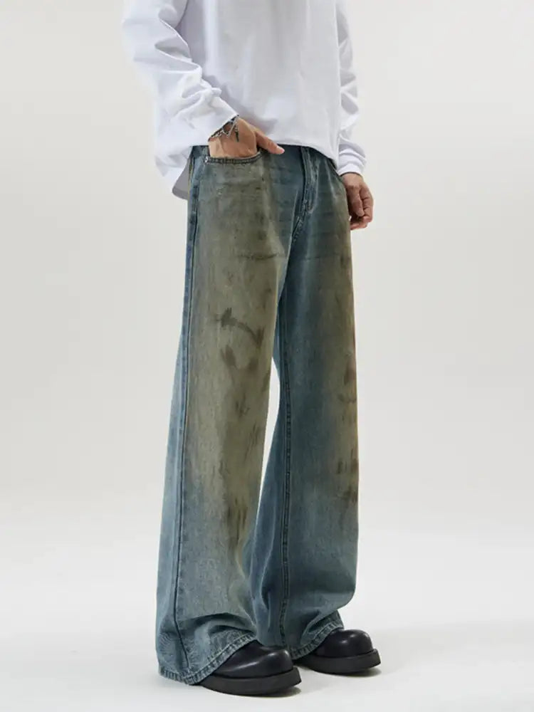 Men’s Full Size Wide Leg Relaxed Fit Jeans Plus