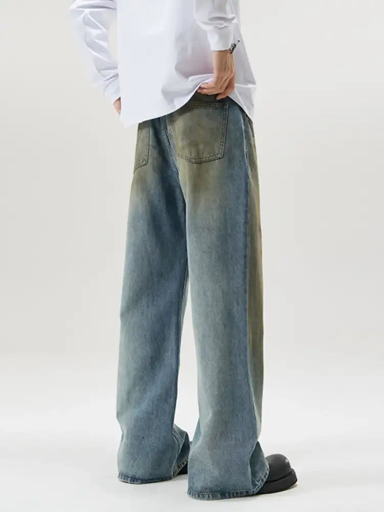 Men’s Full Size Wide Leg Relaxed Fit Jeans Plus